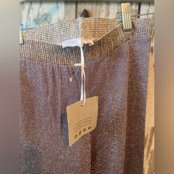 Cobblestone Living pink silver shiny pants size small NWT - Picture 2 of 5